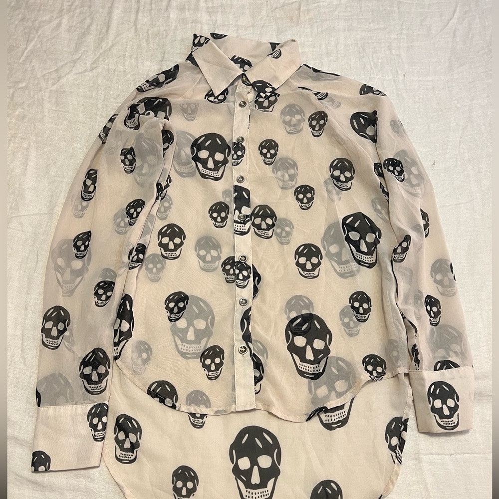 Skull Button-down Blouse